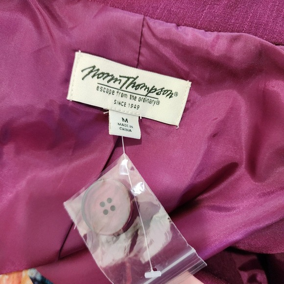 Norm Thompson Women's Grape Purple Knit One Button Blazer Size 10 - Picture 5 of 7